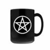 Black Coffee Mug with White Pentacle