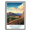 Boulder Colorado Vintage Travel Poster Nature City Wall Art Landscape Picture Prints Suitable For Home Room Living Room Office Bedroom Aesthetic Decor Unframed