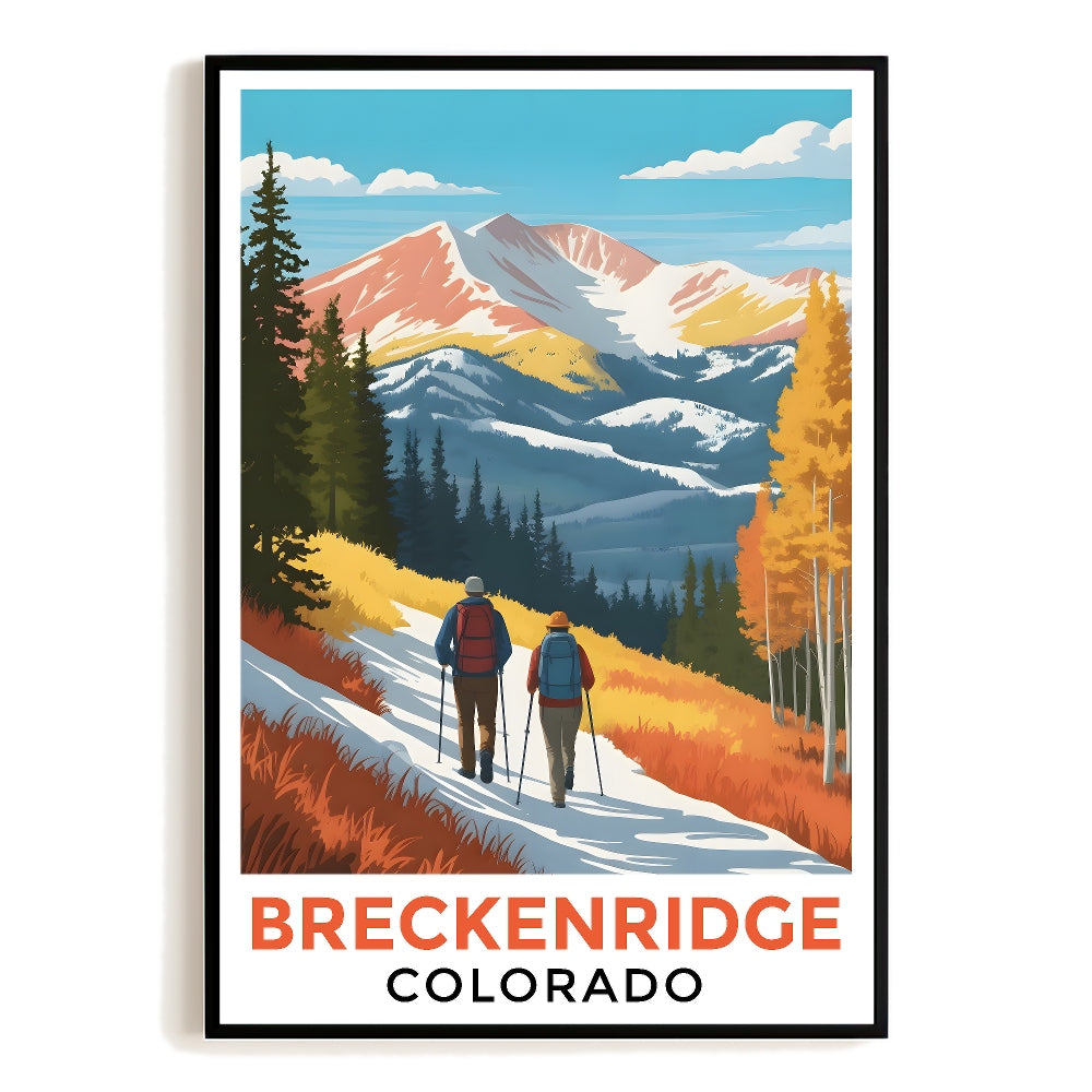 Breckenridge Colorado Mountain Adventure Poster Hiking Nature Ideal Travel Gift Landscape Wall Art Decor For Home And Office Perfect For Living Room Bedroom Unframed
