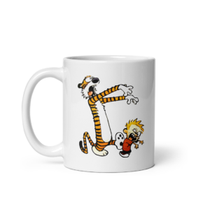 Calvin and Hobbes Playing Zombies Mug