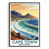Cape Town South Africa Vintage Travel Poster Nature City Wall Art Landscape Picture Prints Suitable For Home Room Living Room Office Bedroom Aesthetic Decor Unframed