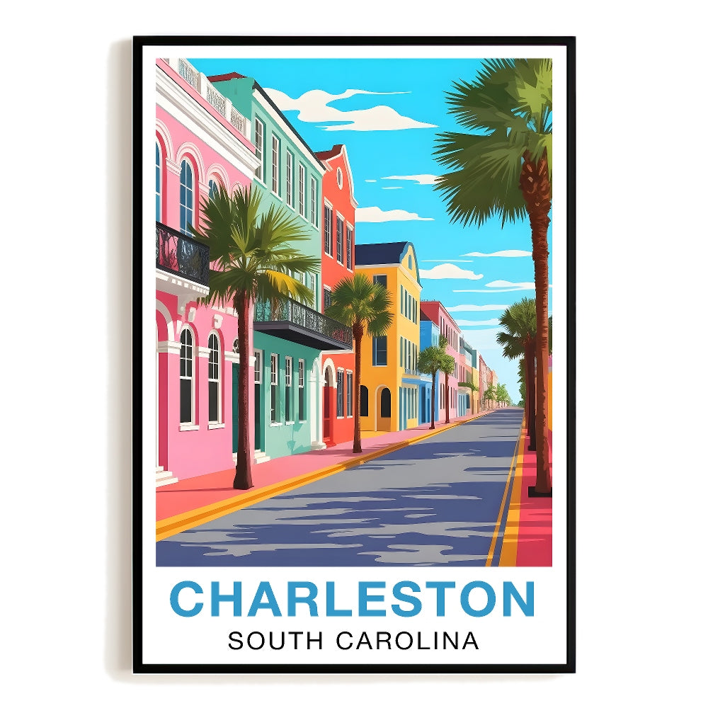 Charleston South Carolina Vintage Travel Poster Nature City Wall Art Landscape Picture Prints Suitable For Home Room Living Room Office Bedroom Aesthetic Decor Unframed