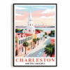 Charleston Travel Poster Vintage South Carolina Cityscape Souvenir Wall Art Landscape Print Painting Picture For Home Room Living Room Office Bedroom Decor Unframed