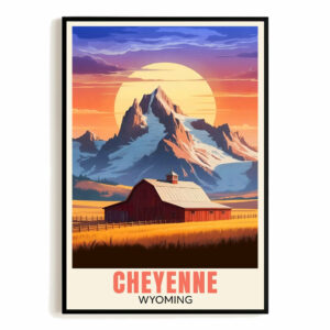 Cheyenne Wyoming Vintage Travel Poster Nature City Wall Art Landscape Picture Prints Suitable For Home Room Living Room Office Bedroom Aesthetic Decor Unframed