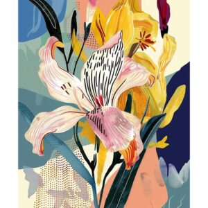 Colourful Flower Illustration Poster Freesia