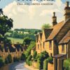 Cotswolds Vintage Art Illustration