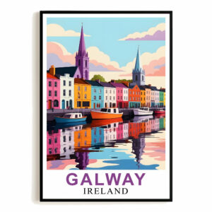 Galway Ireland Poster Artistic Cityscape Souvenir Perfect Wall Art Painting Print Picture Ideal For Travel Enthusiasts And Cultural Home Decor Office Decor Unframed
