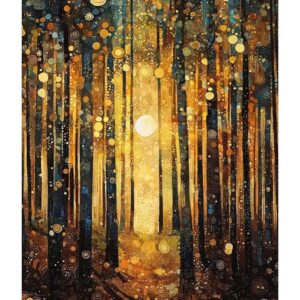 Gustav Klimt Print Sun Forest Trees Painting Klimt Exhibition Poster Painting Yellow Decor