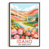 Idaho Print Travel Poster Nature Gem State Souvenir Wall Art Landscape Painting Picture Mountains For Home Room Living Room Office Bedroom Aesthetic Decor Unframed