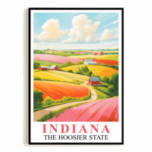 Indiana Travel Print Poster Nature Hoosier State Scenic View Souvenir Wall Art Landscape Painting Picture For Home Room Living Room Bedroom Decor Unframed