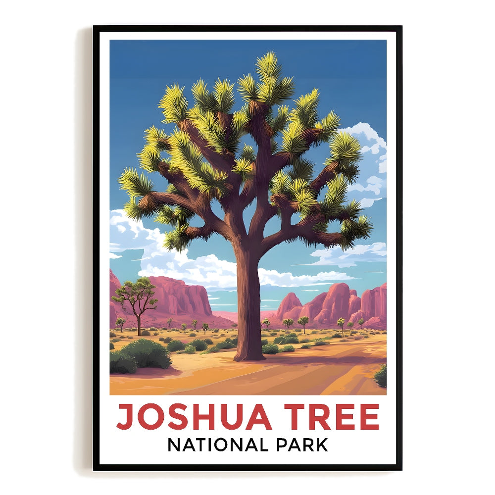 Joshua Tree National Park Travel Poster Vintage Natural Scenic Souvenir Wall Art Landscape Print Painting Picture For Home Living Room Office Bedroom Decor Unframed