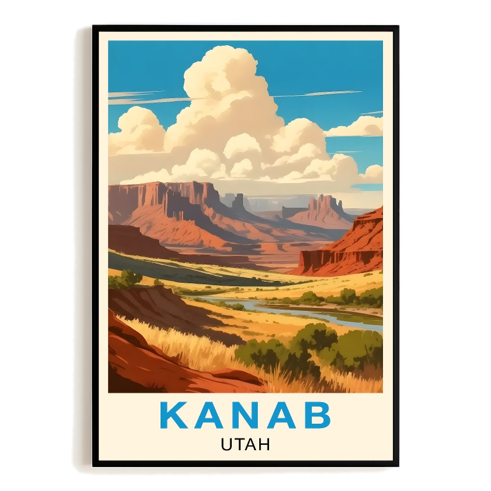 Kanab Utah Travel Poster Vintage Majestic Souvenir Wall Art Landscape Print Painting Picture For Home Room Living Room Office Bedroom Aesthetic Decor Unframed