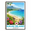 Kauai Island Hawaii Travel Poster Beach Lovers Souvenir Wall Art Landscape Painting Ideal For Tourists And Home Room Decor Living Room Office Bedroom Decor Unframed