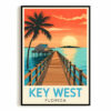 Key West Florida Vintage Travel Poster Wall Decor Wall Art Posters Prints Paintings Pictures For Living Room Office Bedroom Decor Unframed