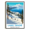 Lake Tahoe Squaw Valley Travel Poster Winter Adventure Souvenir Wall Art Landscape Print Painting Picture For Home Room Living Room Office Bedroom Decor Unframed