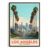 Los Angeles California Poster Vintage Travel Prints Wall Art Retro Decor Paintings Pictures For Living Room Bedroom Decoration Unframed
