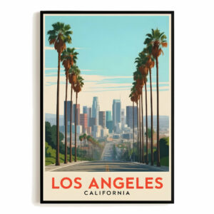 Los Angeles California Poster Vintage Travel Prints Wall Art Retro Decor Paintings Pictures For Living Room Bedroom Decoration Unframed