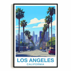 Los Angeles California Wall Art Vintage Travel Posters Nature City Landscape Picture Prints Suitable For Home Room Living Room Office Bedroom Aesthetic Decor Unframed