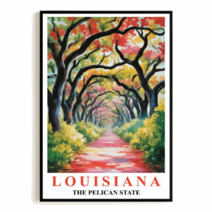 Louisiana Art Print Travel Poster Nature Scenic Tranquil Pelican State Travel Souvenir Wall Art Landscape Painting Ideal Home Living Room Office Bedroom Decor Unframed