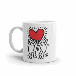Men Holding Heart Icon, Street Art Mug