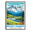 Mount Rainier National Park Poster Nature Lovers Ideal Travel And Adventure Gift Landscape Wall Art Decor For Home And Office Perfect For Living Room Bedroom Unframed