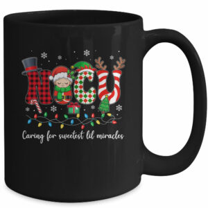 NICU Caring For Sweetest Lil Miracles Christmas Nurse Mug
