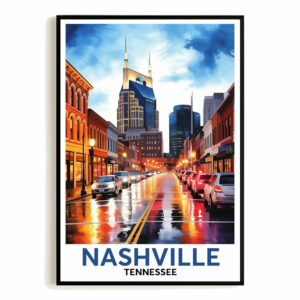 Nashville Tennessee Vintage Travel Poster Nature City Wall Art Landscape Picture Prints Suitable For Home Room Living Room Office Bedroom Aesthetic Decor Unframed