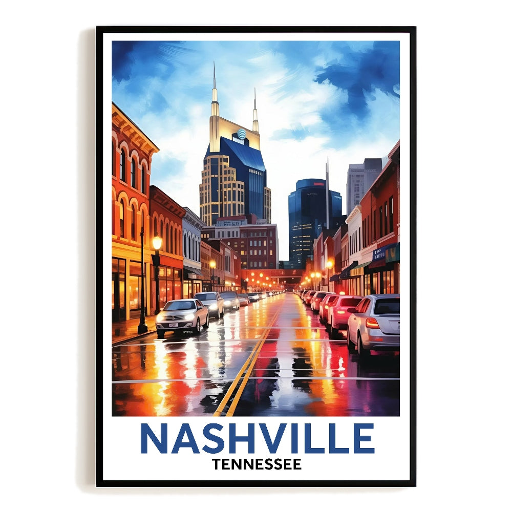 Nashville Tennessee Vintage Travel Poster Nature City Wall Art Landscape Picture Prints Suitable For Home Room Living Room Office Bedroom Aesthetic Decor Unframed