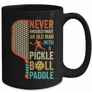 Never Underestimate an Old Man with A Pickleball Paddle Retro Mug
