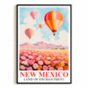 New Mexico Print Travel Poster Hot Air Balloon Colors Mountains Souvenir Wall Art Landscape Painting Picture For Home Room Living Room Office Bedroom Decor Unframed