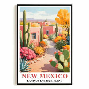 New Mexico Print Travel Poster Nature Southwest Desert Souvenir Wall Art Landscape Painting Picture For Home Room Living Room Office Bedroom Aesthetic Decor Unframed