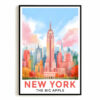 New York City Print Travel Poster Retro Big Apple NY City Souvenir Wall Art Landscape Painting Picture Suitable For Home Room Living Room Office Bedroom Decor Unframed
