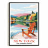 New York Travel Print Poster Nature Empire State NY Souvenir Wall Art Landscape Painting Picture Suitable For Home Room Living Room Office Bedroom Decor Unframed