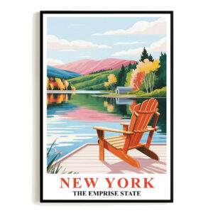 New York Travel Print Poster Nature Empire State NY Souvenir Wall Art Landscape Painting Picture Suitable For Home Room Living Room Office Bedroom Decor Unframed