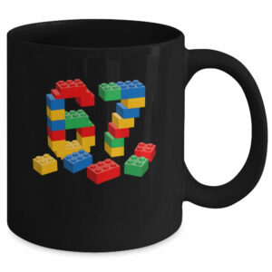 Number 67 Six Seven Meme Blocks Brick Birthday Builder Kids Mug