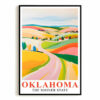 Oklahoma Print Travel Poster Colorful Scenery Sooner State Souvenir Wall Art Landscape Painting Picture Ideal Gift For Home Living Room Office Bedroom Decor Unframed
