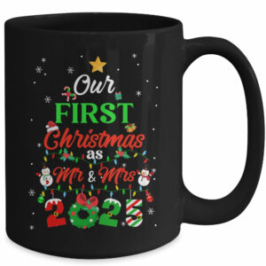 Our First Christmas As Mr And Mrs 2025 Couple Wife Husband Mug