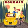 Paris Roubaix Cycling Poster Yellow