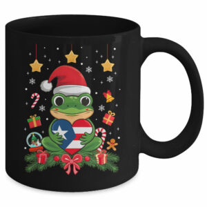 Patriotic Puerto Rico Flag Frog Tree Christmas Puero Rican Mug