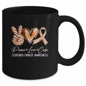 Peace Love Cure Orange Ribbon Leukemia Cancer Awareness Mug
