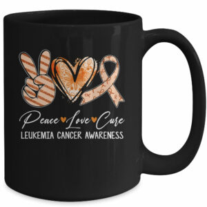 Peace Love Cure Orange Ribbon Leukemia Cancer Awareness Mug