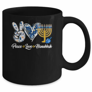 Peace Love Hanukkah Retro Chanukah Jewish Men Women Mug