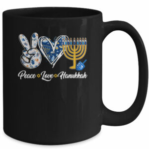 Peace Love Hanukkah Retro Chanukah Jewish Men Women Mug