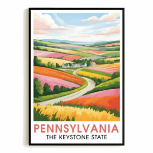 Pennsylvania Travel Print Poster Nature Keystone State Scenic Vista Souvenir Wall Art Landscape Picture For Home Room Living Room Bedroom Decor Unframed