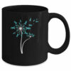 Peritoneal Ovarian Cancer Awareness Dandelion Teal Ribbon Mug