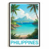 Philippines Landscape Poster Tropical Ideal Travel Souvenir For Adventurers Wall Art Landscape Print Painting For Home Decor Living Room Office Bedroom Decor Unframed