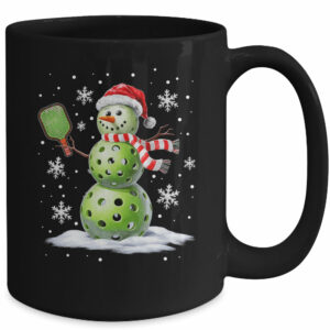 Pickleball Snowman Player Santa Hat Christmas Funny Xmas Mug