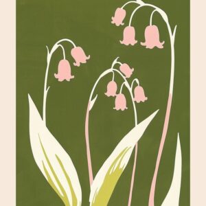 Pink & Green Lily Of The Valley Flower Poster