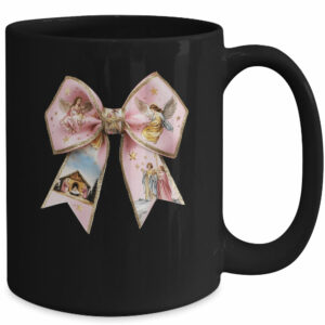 Pink Jesus Christmas Coquette Bow Christmas Nativity Women Mug