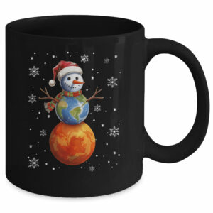 Planets Snowman Space Funny Christmas Astronomy Kids Men Mug
